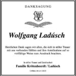 Danksagung Wolfgang Ladusch