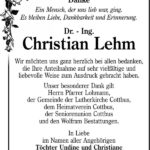 Danksagung Christian Lehm