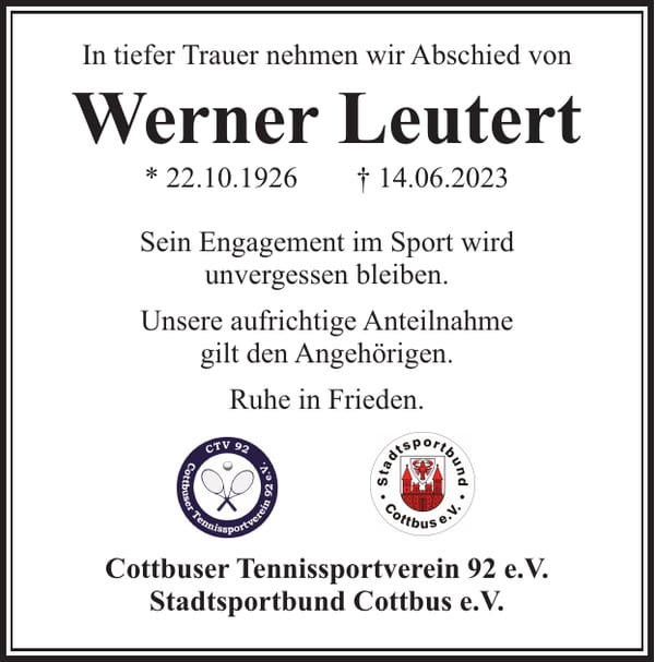 Nachruf Werner Leutert