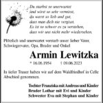 Traueranzeige Armin Lewitzka
