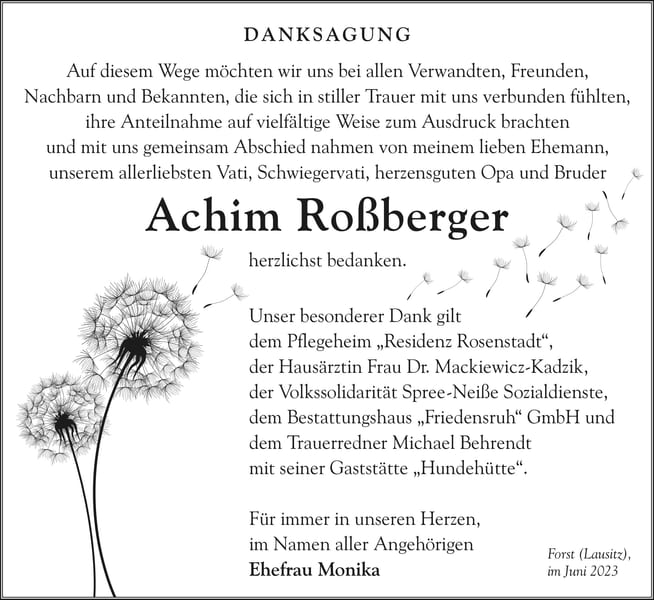 Danksagung Achim Roßberger ATX