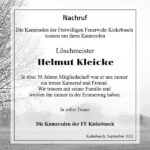 Nachruf Helmut Kleicke