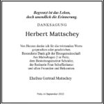 Danksagung Herbert Mattschey