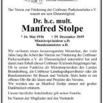 Traueranzeige Dr. h.c. mult. Manfred Stolpe