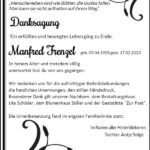 Danksagung Manfred Frenzel
