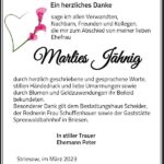 Traueranzeige Marlies Jähnig