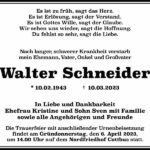 Traueranzeige Walter Schneider