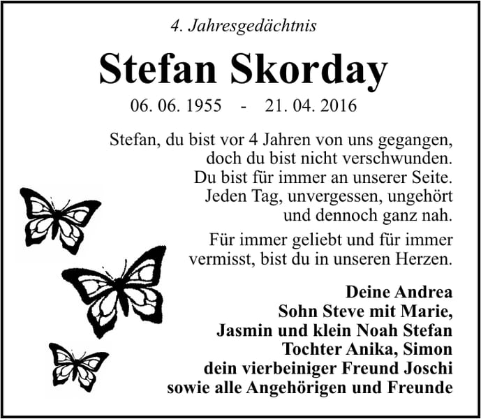 Jahresgedenken Stefan Skorday