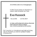 Traueranzeige Eva Hussock