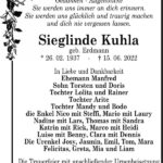 Traueranzeige Sieglinde Kuhla, geb. Erdmann
