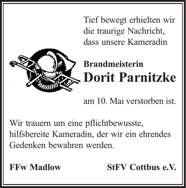 Nachruf Dorit Parnitzke