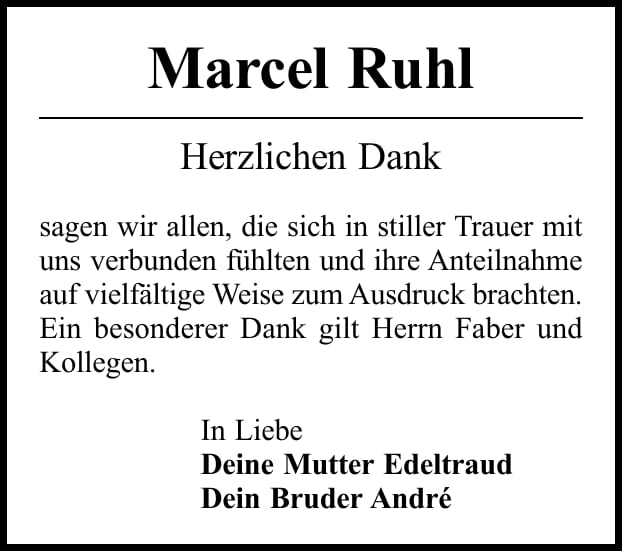 Danksagung Marcel Ruhl