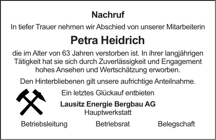 Nachruf Petra Heidrich