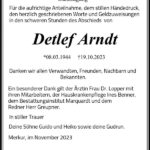Danksagung Detlef Arndt