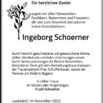 Danksagung Ingeborg Schoerner