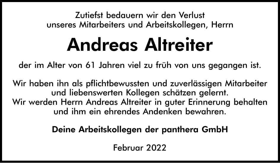 Nachruf Andreas Altreiter