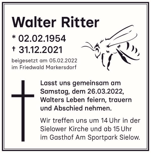 Nachruf Walter Ritter
