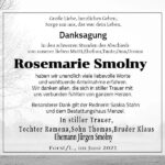 Danksagung Rosemarie Smolny