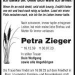 Traueranzeige Petra Zieger