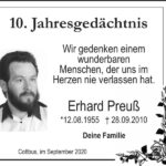 Jahresgedenken Erhard Preuß
