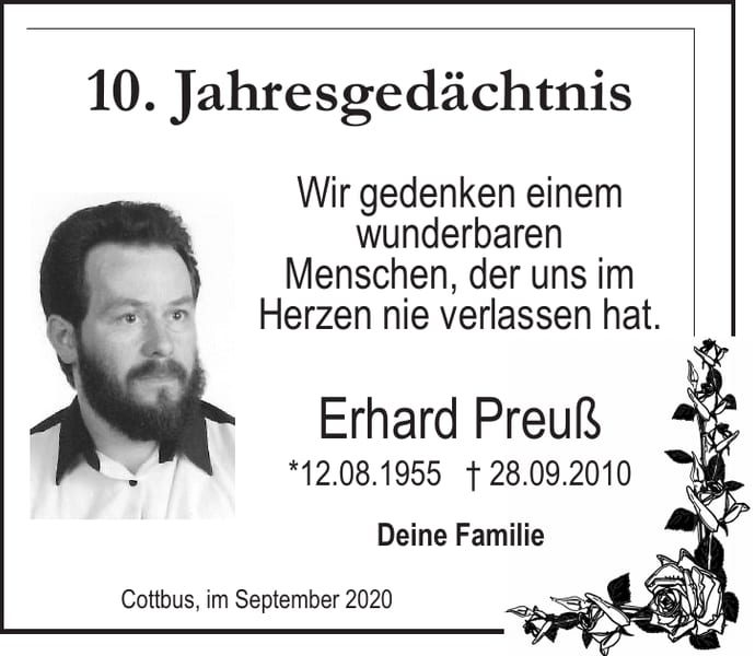 Jahresgedenken Erhard Preuß