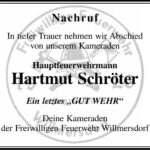 Nachruf Hartmut Schröter