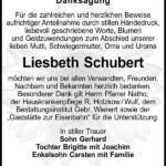 Danksagung Liesbeth Schubert