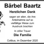 Traueranzeige Bärbel Baartz
