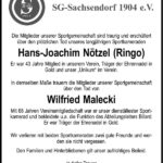 Nachruf Hans-Joachim Nötzel (Ringo) und Wilfried Malecki