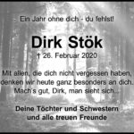 Jahresgedenken Dirk Stök