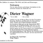 Danksagung Dieter Wagner
