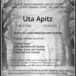 Traueranzeige Uta Apitz