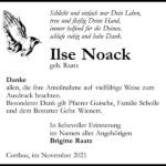 Danksagung Ilse Noack, geb. Raatz