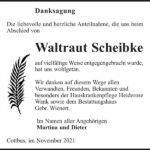 Danksagung Waltraut Scheibke