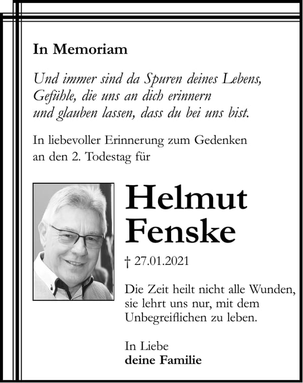 Jahresgedenken Helmut Fenske