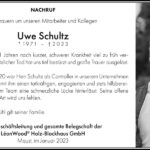 Danksagung Uwe Schultz