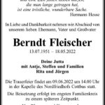 Traueranzeige Berndt Fleischer