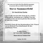 Danksagung Steve Sommerfeld
