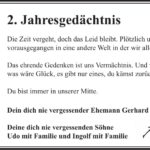 Jahresgedenken Hildegard Kramer