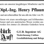 Nachruf Dipl.-Ing. Henry Pflaum