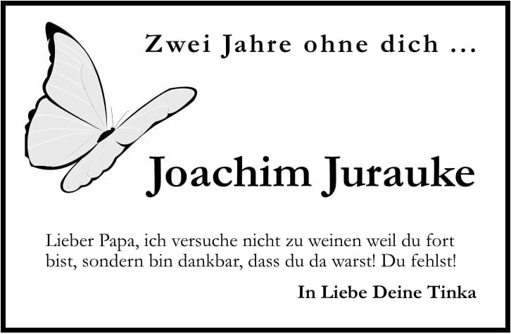 Jahresgedenken Joachim Jurauke