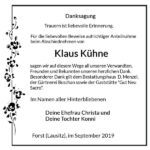Traueranzeige Klaus Kühne