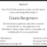 Traueranzeige Gisela Bergmann