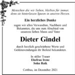 Danksagung Dieter Gindel