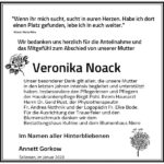 Traueranzeige Veronika Noack