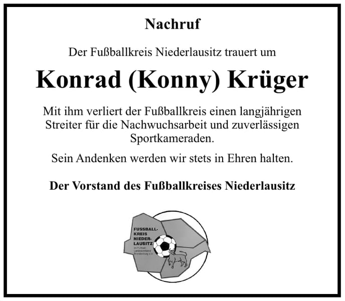 Traueranzeige Konrad (Konny) Krüger