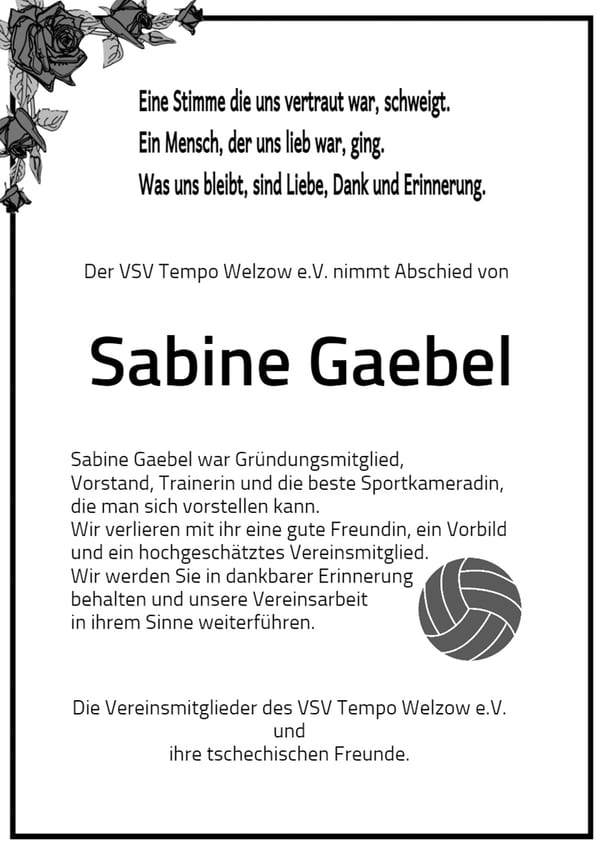 Nachruf Sabine Gaebel