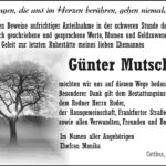 Danksagung Günter Mutscher