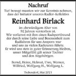 Nachruf Reinhard Birlack