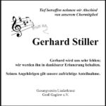 Traueranzeige Gerhard Stiller